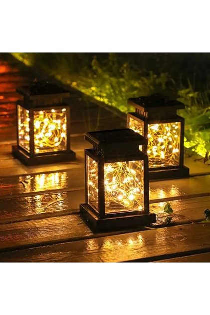 Warm White 1pc Solar Lantern Outdoor Garden Hanging Lanterns Waterproof LED Mission Lights For Table