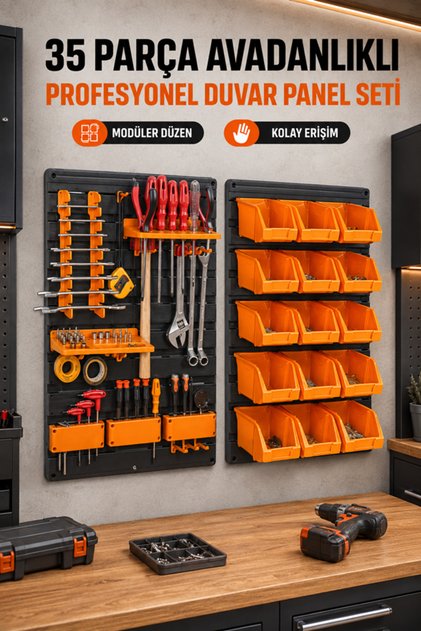 35 Parça Avadanlıklı Profesyonel Duvar Panel Seti Asr-6020