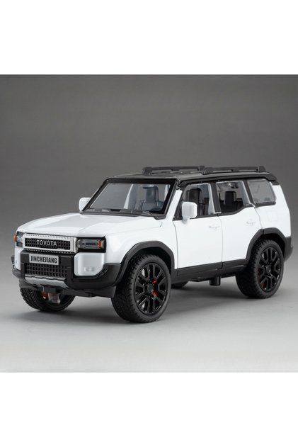 White 1:32 Prado SUV Car Model Toys Alloy Die-casting Pull Back 6 Doors Opened Sound Light Off-road
