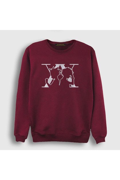 Unisex Claret Red Killua And Gon Anime Hunter X Hunter Sweatshirt238431tt