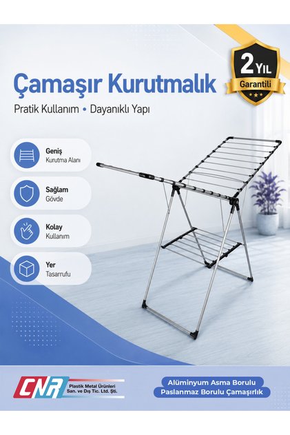 Çamaşır Kurutmalık Askısı Sofya Özel PP Kaplı Paslanmaz Borulu Alüminyum Asma Borulu Çamaşırlık