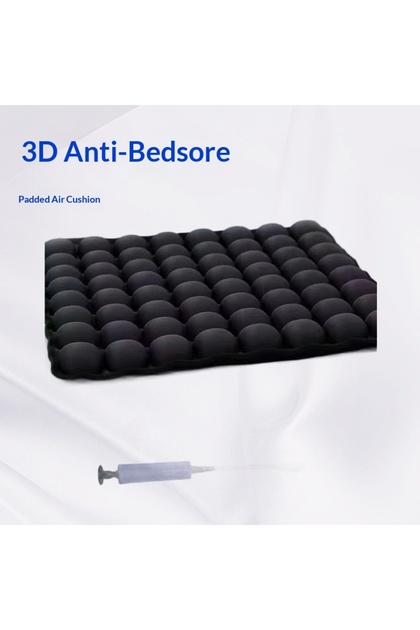 45x45cm black Anti-Decubitus 5D Air Cushion - with 56 Interconnected Airbags, Pressure Relief for Of