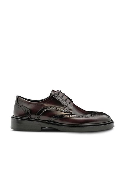 Genuine Leather Lace-Up Men's Shoes 371 Bordo (Burgundy)