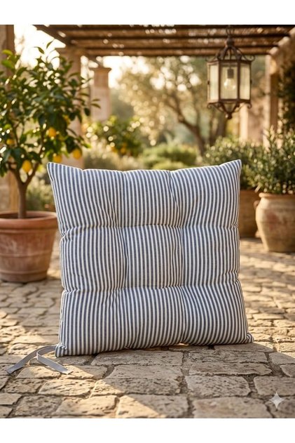 Pofidik Kare Sandalye Minderi 40 x 40 cm Çizgili