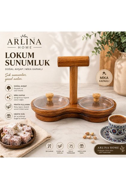 Doğal Ahşap Kahve Sunumluk Çerezlik