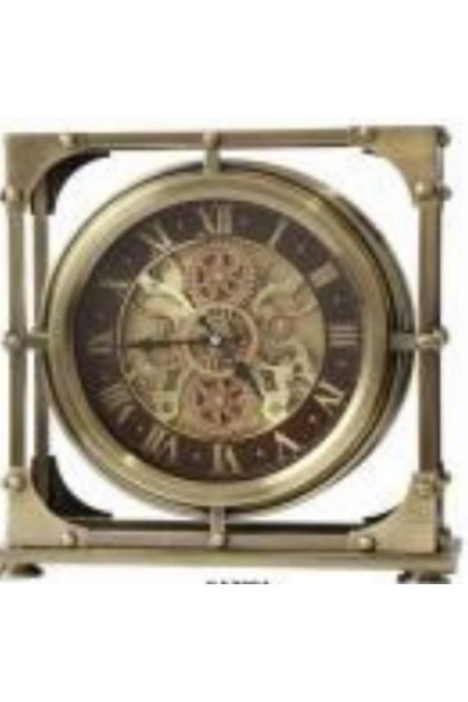 SA 2084 Çarklı 32x30 cm Masa Saati Dekoratif Ofis Ev Saat Model 2084