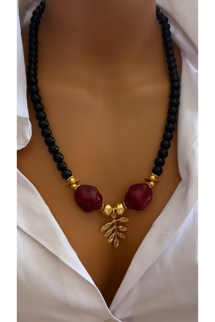 Glass Bead Design Handmade Women's Necklace