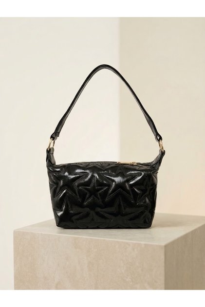 Star Embroidered Shaw Women's Crossbody Bag Black