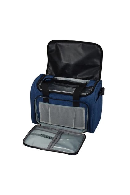 Handicraft and Sewing Supplies Storage Bag Rectangular Bag Navy Blue – High Capacity, Multi-Compartment