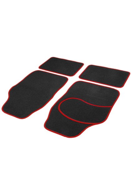 Set covorase auto textile universale 64 x 44 cm | 44 x 29 cm - negru - roșu