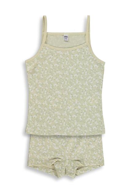 Civil Girl's Floral Underwear Set |   Ribana Printed |   School Nursery and Daily Use - Green