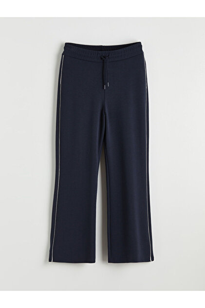 Navy Blue Elastic Waist Wide Leg Women's Sweatpants from Güli̇s Gi̇yi̇m