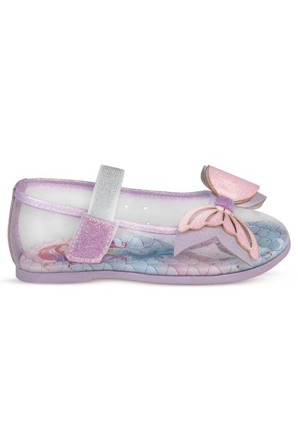 Civil Girls' Transparent Bowknot Ballerina Shoes |   School Nursery and Daily Use - Lila