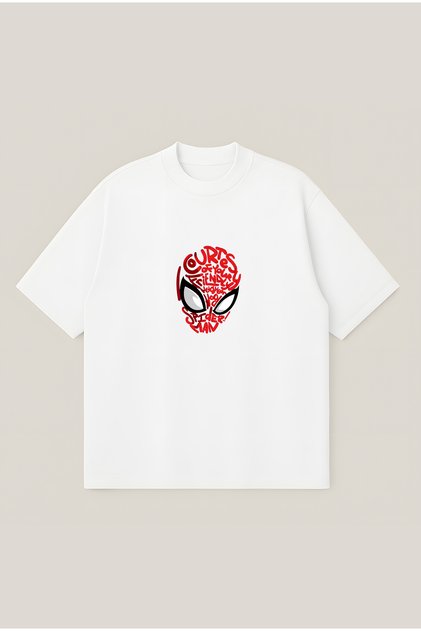 Spider-Man Printed Oversize Boxy Cut Unisex 100% Cotton Printed Tshirt | Streetwear