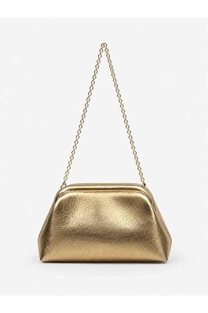 Çantamoiss Chain Strap Textured Hand and Shoulder Bag Gold