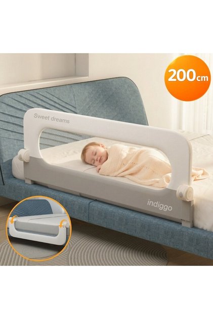 Barieră de protecție pentru pat 200 cm SafeSleep Pliabilă 180 ° EasyFlip, Moale