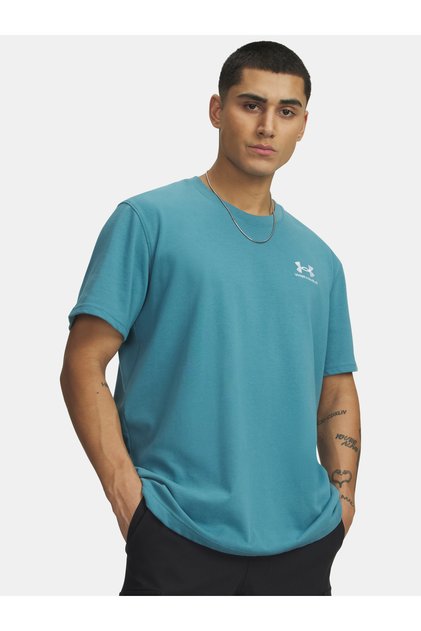 UA M LOGO EMB HEAVYWEIGHT SS - Tricou bărbătesc, Albastru # 1373997-466