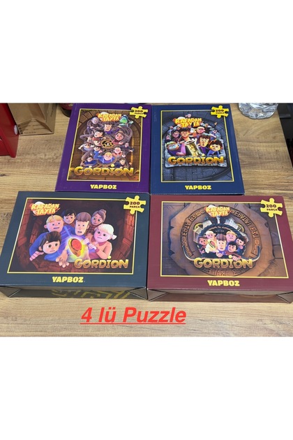 TRT Yayınları Rafadan tayfa Gordıon Puzzle Yapboz 200 parça 4 lü