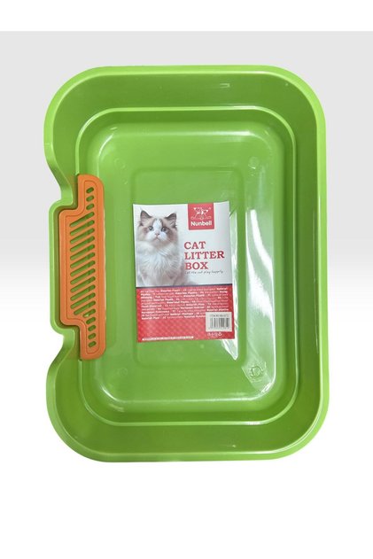 Комплект котешка тоалетна с лопатка – Размери 49 x 35 x 13 см, Жълт