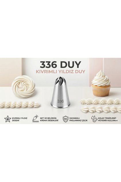 Cream Tip and Cake Decorating Tip + 2 Whipped Cream Bags No: 336
