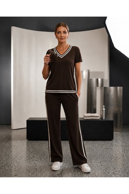 Women's Casual Stripe Detailed Set