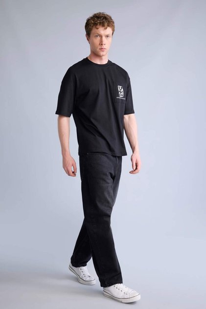 %100 Pamuk Barrel Fıt Jean Pantolon H6663AX26SM