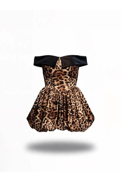 INDORA LEOPAR BALON ELBİSE