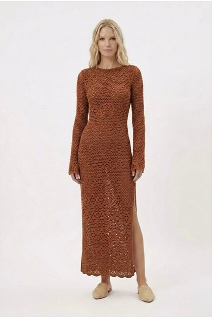 Openwork Backless Long Beachwear Dress