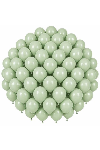 Green Color Latex Macaron Balloon (30 cm) - 50 Pieces