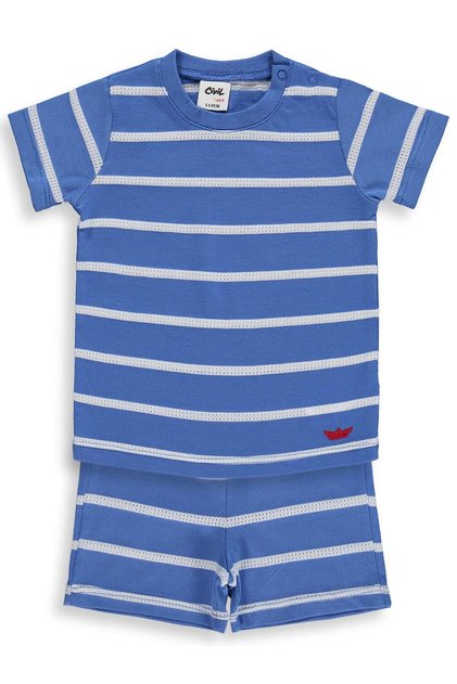 Striped Sailing Embroidery Set for 6-18 Months - Blue