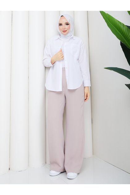 Plus Size Crepe Fabric Trousers