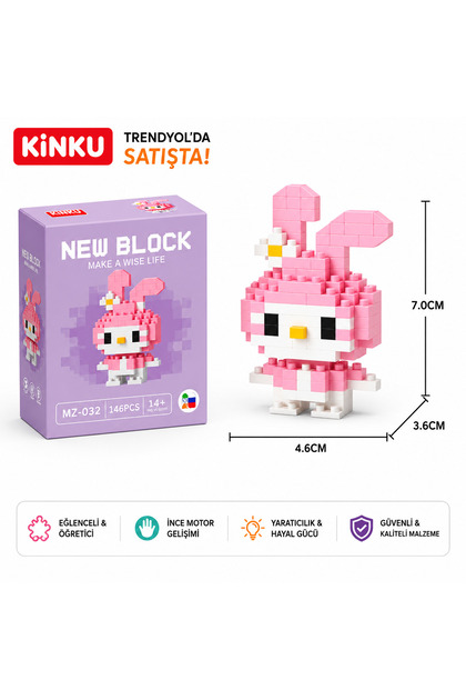 KİNKU Süper 2 li Set Sevgiliye Hediye H kitty- Melodi Minibloklar