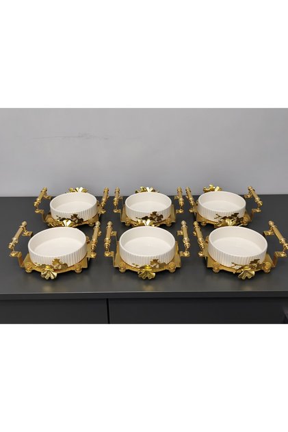 6-Piece Round Porcelain Presentation Bowl & Breakfast, Snack, Dessert, & Special Laser-Cut Bowl Set