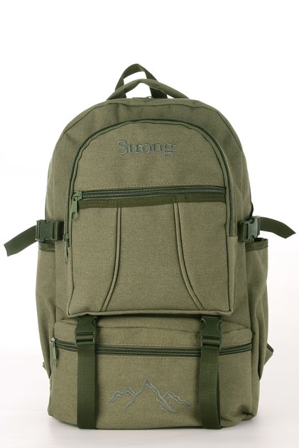 Sr-03 Unisex Canvas Fabric Outdoor Backpack with Laptop Compartment Mountaineering Backpack Escp01 Khaki
