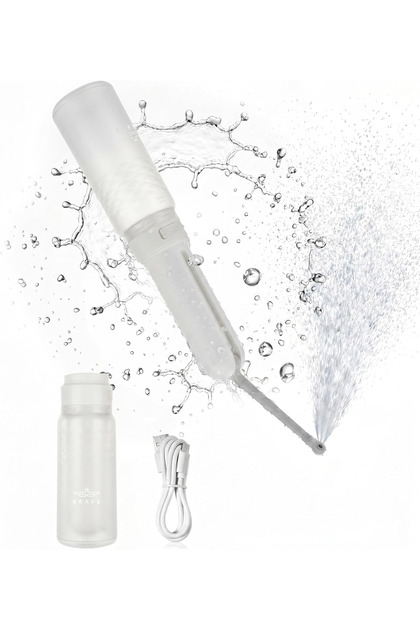 Electric Portable Bidet 320ml Rechargeable Travel Shattaf with 3 Spray Modes, 180° Adjustable Wand & IPX7 Waterproof - BEB-03WH - White