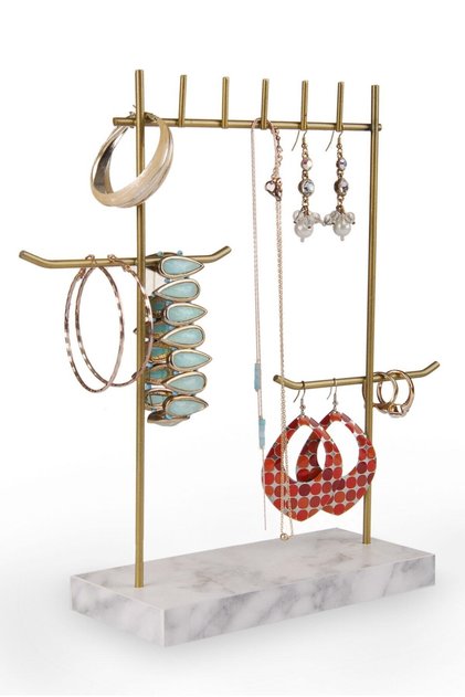 Gold-White Jewelry Stand - Organizer