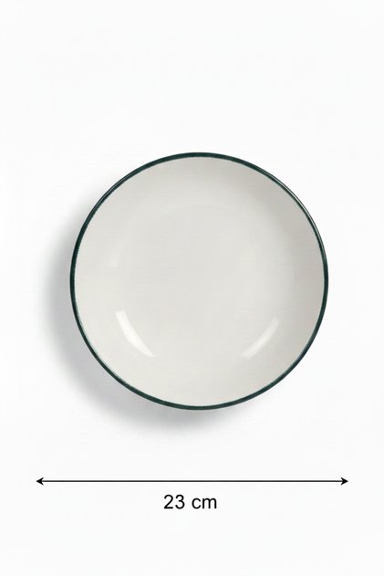 6-Piece Venue Deep Plate 23cm Rim Green