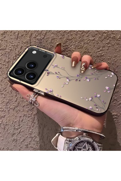 iPhone 17 Pro Max Compatible Thin Branch Flower Case, Wear-Resistant Minimalist Mobile Phone Case