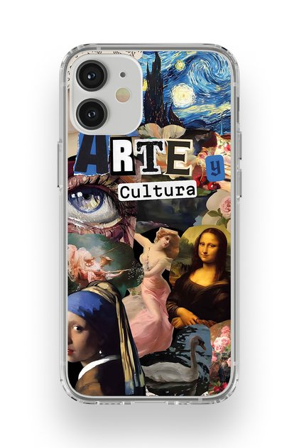 iPhone 12 Compatible Art Collage Pattern Transparent Phone Case