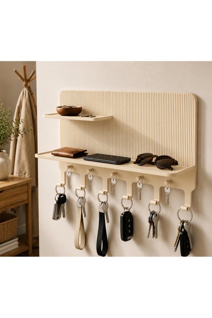 Modern Keychain Organizer Rack | Wall Mounted Key Hanger | Entrance Hall Organizer | 25X17X7 cm