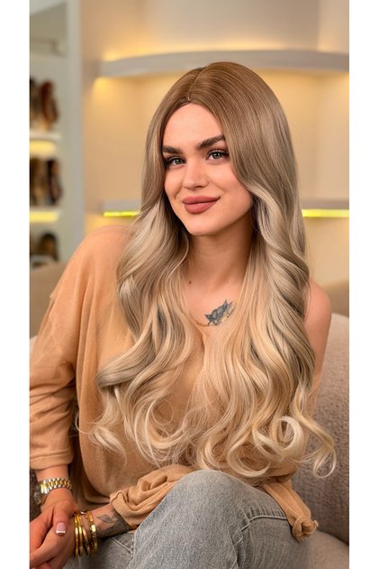 Açık Ombreli Perçemsiz Dalgalı VIP Peruk
