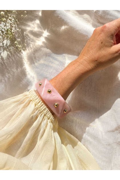 Pink Color Marble Tone Banle Bracelet