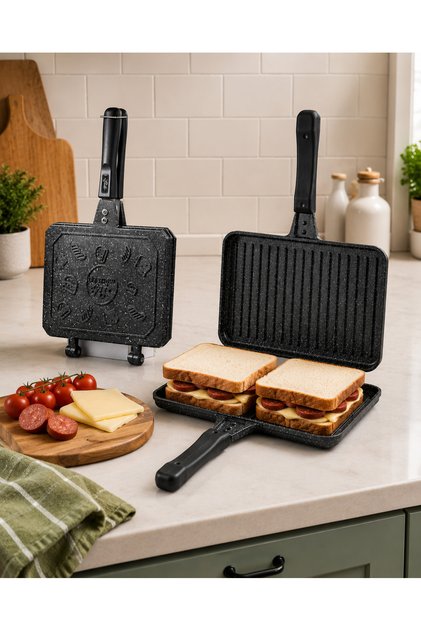 Ocak Üstü Döküm Tost Makinesi Granit Lüks Tost İç Dış Granit