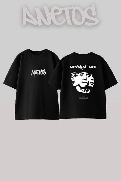 Central Cee_55 Design Printed Oversize Black T-Shirt