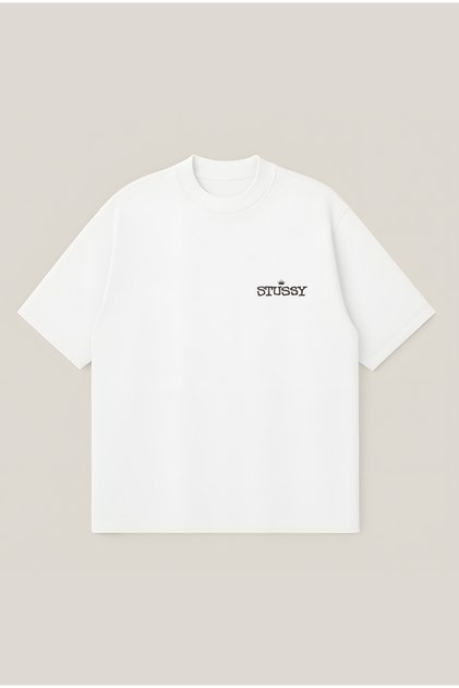 Stussy Basic Logo Oversize Boxy Cut Unisex 100% Cotton Printed Tshirt | Streetwear