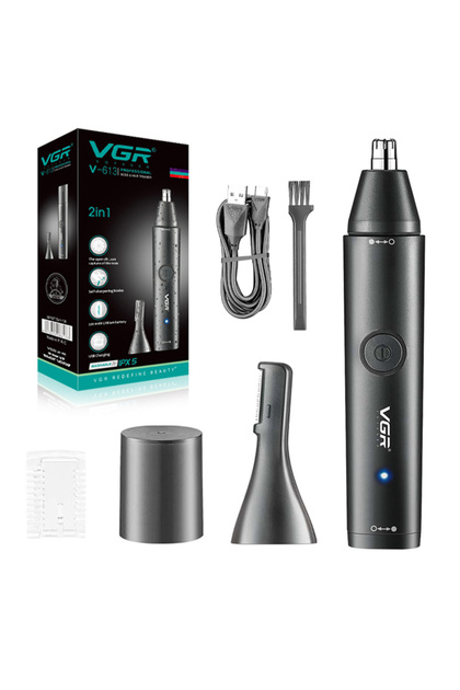 V-613 box Original VGR Ear Eyebrow Nose Hair Trimmer Electric Beard Grooming For Facial & Body Stubb
