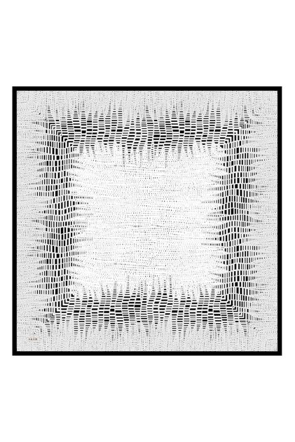 وشاح حرير كريب ساتان أبيض مقاس 90×90