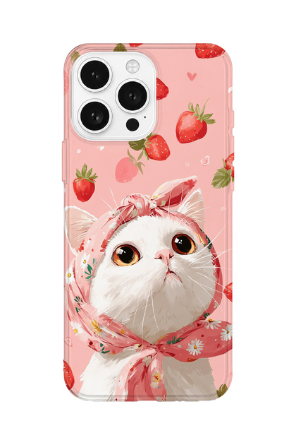 Printed Transparent Phone Case Compatible with iPhone 16 Pro | Collection: Kawaii Cat