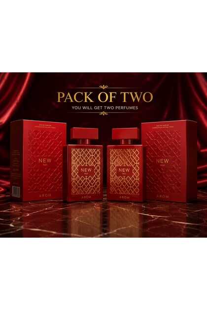 NEW RED Eau de Parfum 2 × 100 ml | Long Lasting Perfume Pack of 2 + free rose water mist