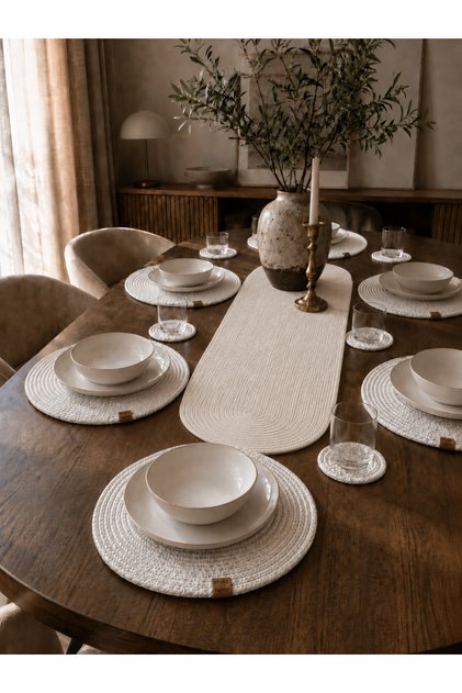 Runner and 6-Piece Plate Set, 7 Piece Dowry Set, American Service Set